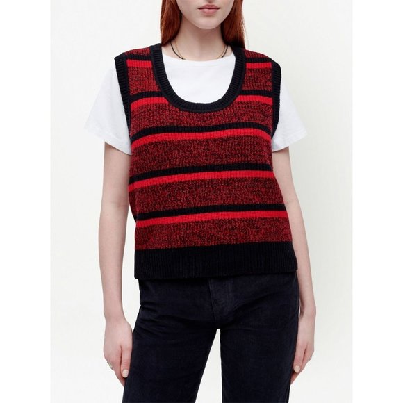 *$350 NWT RE/DONE U-NECK KNIT SWEATER VEST SZ SMALL - Picture 1 of 8